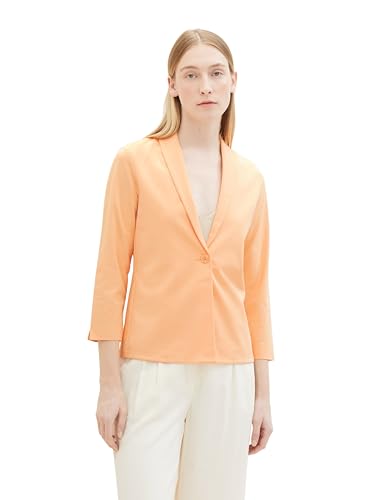 TOM TAILOR Damen Regular Fit Basic Blazer Jacke mit 3/4-Arm, 34891 - Light Coral, XXL von TOM TAILOR