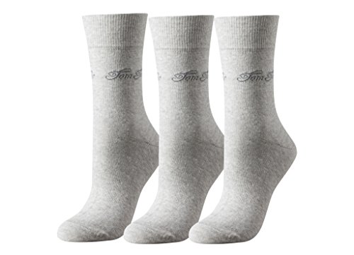 TOM TAILOR 3er Pack Basic Women Socks 9703 285 light grey melange Doppelpack Strümpfe Socken, Size:39-42 von TOM TAILOR