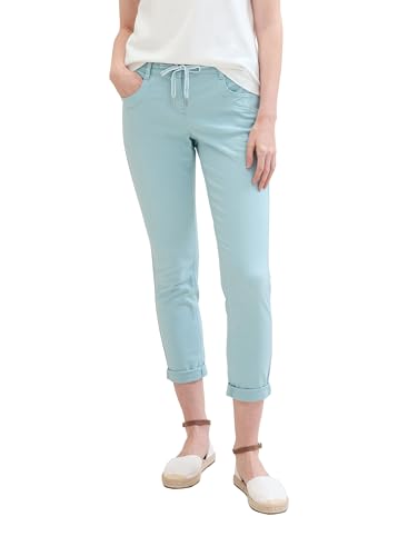 TOM TAILOR Damen Tapered Relaxed Hosemit Kordelzug , dusty mint blue, 46/28 von TOM TAILOR