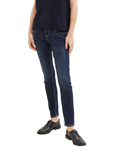 TOM TAILOR Damen Tapered Relaxed Jeans, 10138 - Rinsed Blue Denim, 28/30 von TOM TAILOR