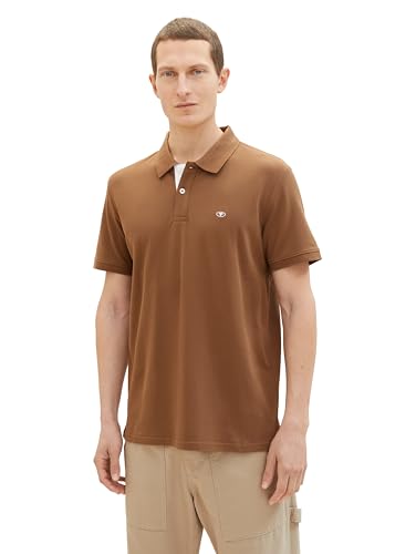 TOM TAILOR Herren Basic Piqué Poloshirt, dark palm, S von TOM TAILOR