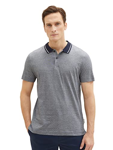 TOM TAILOR Herren 1036437 Poloshirt mit Streifen, 31989-Navy Stonington Blue Stripes, L von TOM TAILOR