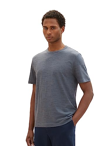 TOM TAILOR Herren 1037831 T-Shirt Style, 32437-dusty Dark Teal Spacedye, S von TOM TAILOR