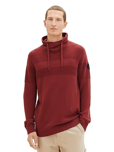 TOM TAILOR Herren 1038247 Strick-Snood aus Baumwolle, 32220-burned Bordeaux red, M von TOM TAILOR