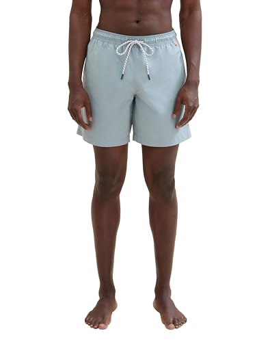 TOM TAILOR Herren Basic Badeshorts, grey mint, M von TOM TAILOR