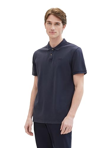 TOM TAILOR Herren Basic Piqué Poloshirt, 10668 - Sky Captain Blue, XL von TOM TAILOR