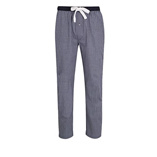 TOM TAILOR Herren Lange-Hose, Schlafhose, Pyjama-Hose - Baumwolle, blau, kariert, mit Eingriff (52, blau-mittel-Karo) von TOM TAILOR