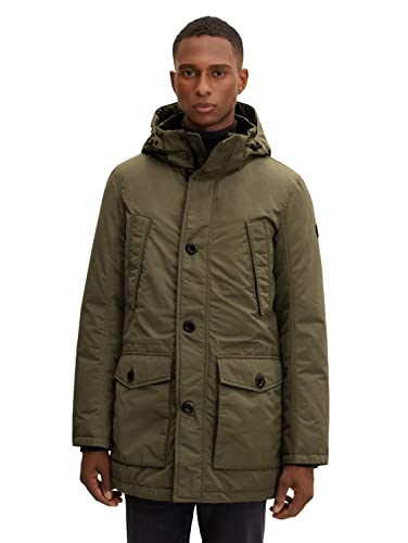 TOM TAILOR Herren Parka mit Kapuze 1034563, 10415 - Dusty Olive Green, M von TOM TAILOR