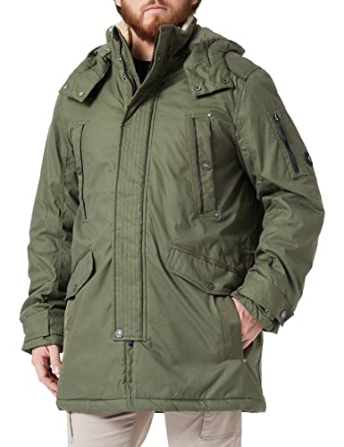 TOM TAILOR Herren Parka mit Teddyfell 1032494, 10415 - Dusty Olive Green, L von TOM TAILOR