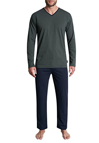 TOM TAILOR Herren Pyjama grün quergestreift 50 von TOM TAILOR