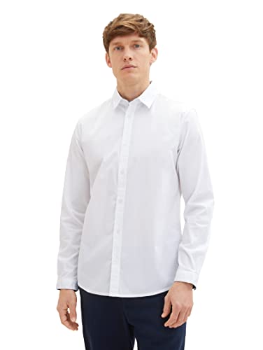 TOM TAILOR Herren Regular Fit Business Hemd mit Stretch, 20000 - White, XXL von TOM TAILOR