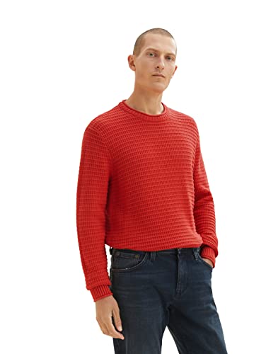 TOM TAILOR Herren Strickpullover 1033655, 11311 - Molten Lava Red, L von TOM TAILOR