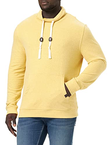 TOM TAILOR Herren Sweatshirt mit Schalkragen 1032999, 30400 - Pleasant Yellow Snow Melange, 3XL von TOM TAILOR