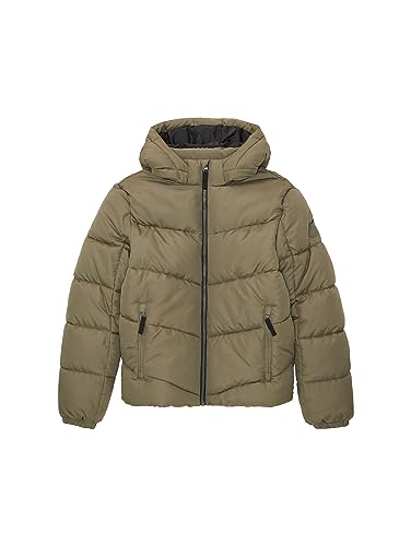 TOM TAILOR Jungen 1038540 Puffer Winterjacke mit Abnehmbarer Kapuze, 10415-Dusty Olive Green, 140 von TOM TAILOR