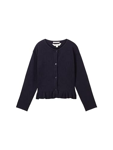 TOM TAILOR Mädchen 1038107 Cardigan mit Muster & Volant, 10668-sky Captain Blue, 92/98 von TOM TAILOR