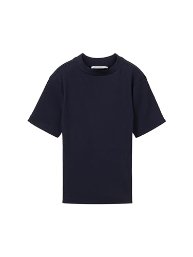 TOM TAILOR Mädchen Kinder Basic T-Shirt mit Rippstruktur, 10668 - Sky Captain Blue, 176 von TOM TAILOR