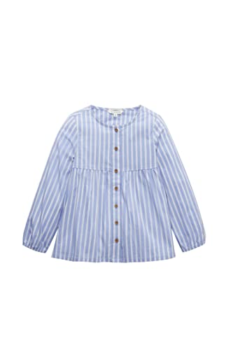 TOM TAILOR Mädchen Kinder Bluse mit Streifen 1032977, Blau, 92-98 von TOM TAILOR