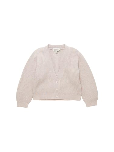 TOM TAILOR Mädchen Kinder Glitzer Strickjacke, soft silver pink, 104/110 von TOM TAILOR