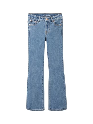 TOM TAILOR Mädchen Kinder Jeanshose mit Schlag, 10152 - Mid Stone Bright Blue Denim, 128 von TOM TAILOR