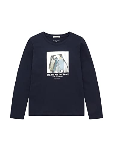 TOM TAILOR Mädchen Kinder Langarmshirt mit Print 1033936, Blau, 92-98 von TOM TAILOR