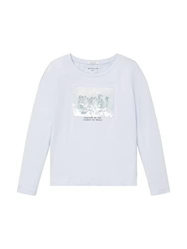 TOM TAILOR Mädchen Kinder Langarmshirt mit Print 1033939, Blau, 92-98 von TOM TAILOR