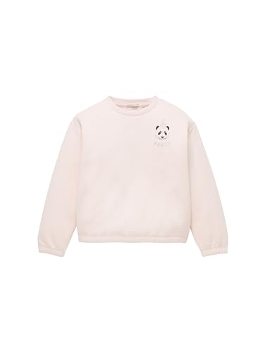 TOM TAILOR Mädchen Kinder Sweatshirt mit Party-Panda Print , soft silver pink, 104/110 von TOM TAILOR