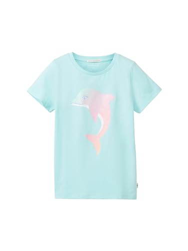 TOM TAILOR Mädchen Kinder T-Shirt mit Delphin-Print , soft blue lagoon, 116/122 von TOM TAILOR