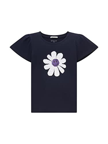 TOM TAILOR Mädchen Kinder T-Shirt mit Fügelärmeln & Print 1035170, Blau, 92-98 von TOM TAILOR