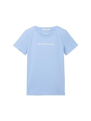 TOM TAILOR Mädchen Kinder T-Shirt mit Logo-Print, 11530 - Calm Blue, 104/110 von TOM TAILOR