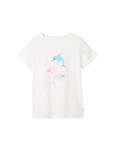 TOM TAILOR Mädchen Kinder T-Shirt mit Print , Whisper White, 92/98 von TOM TAILOR