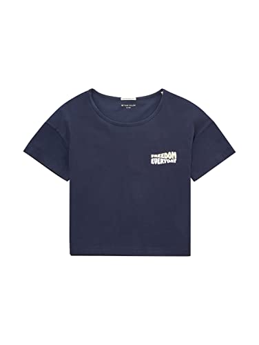 TOM TAILOR Mädchen Kinder T-Shirt mit Print 1035128, Blau, 140 von TOM TAILOR