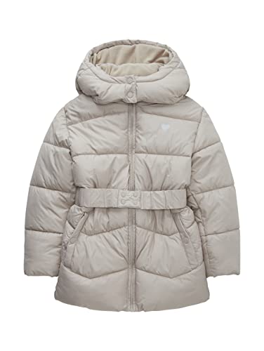 TOM TAILOR Mädchen Kinder Winterjacke mit Gürtel 1033338, Grau, 92-98 von TOM TAILOR