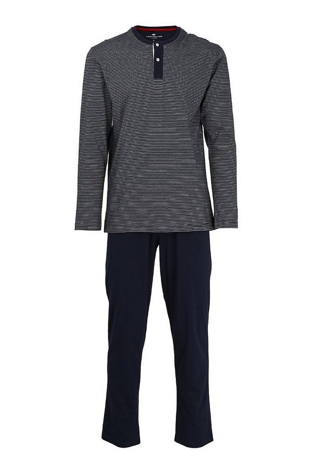 TOM TAILOR Pyjama Pure Cotton langer Herren Schlafanzug aus reiner Baumwolle, auch in Langgrößen von TOM TAILOR