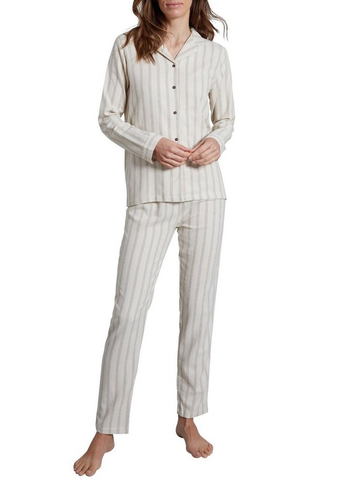 TOM TAILOR Pyjama TOM TAILOR Damen Pyjama gelb längsgestreift (1 tlg) von TOM TAILOR