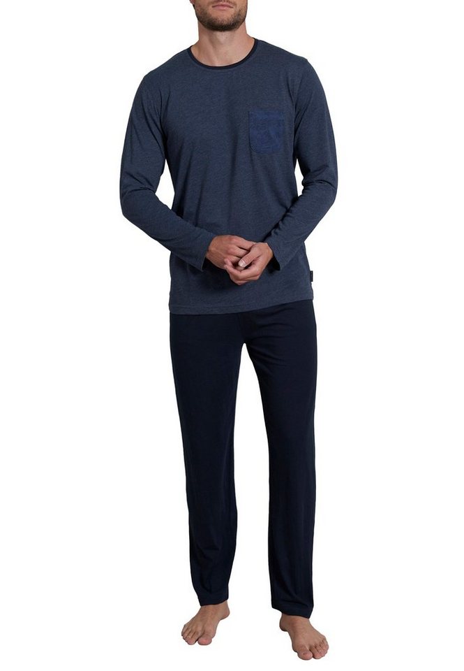 TOM TAILOR Pyjama TOM TAILOR Herren Pyjama blau melange (1 tlg) von TOM TAILOR