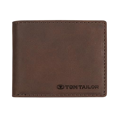 TOM TAILOR Ron Herren Geldbörse RFID Klein Querformat Leder Braun von TOM TAILOR