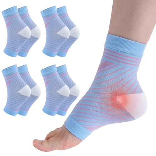 TOMILIOLD 4 Paar Kompressionsstrümpfe Damen Herren Orthopädische Kompressionssocken Stützstrümpfe Plantarfasciitis Sprunggelenkschutz Socken (43, 46, Blau) von TOMILIOLD