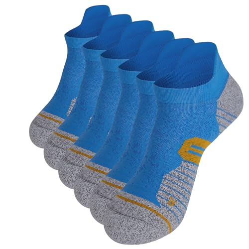 Kompressionssocken Damen Herren Sneaker Socken 43-46 39-42 35-38 Sportsocken Running Socks Laufsocken Atmungsaktive Rutschfeste 3 Paare (DE/NL/SE/PL, Numerisch, 43, 46, Regular, Regular, Blau) von TOMILIOLD