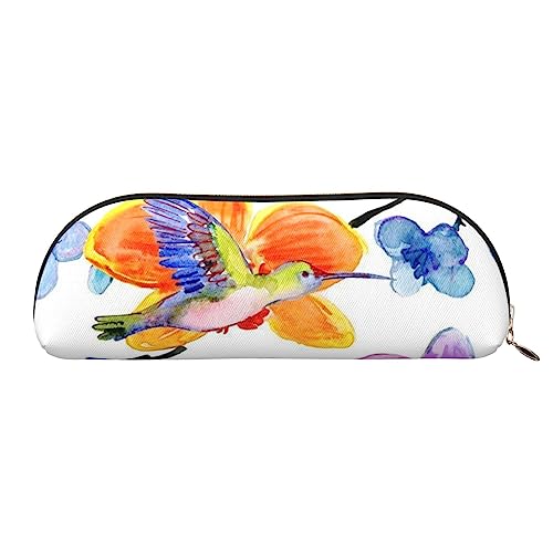 TOMPPY Blumen Vögel Gedruckt Bleistift Fall Stehen Bis Bleistift Beutel Kleine Bleistift Halter Fall Schreibwaren Organizer Make-up Tasche Mit Reißverschluss, gold, Einheitsgröße, modisch von TOMPPY