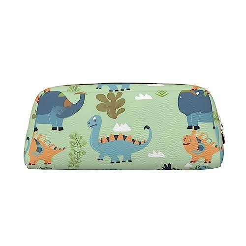 TOMPPY Dinosaurier-Muster gedruckt Bleistift Fall Stand Up Bleistift Beutel Kleine Bleistifthalter Fall Schreibwaren Organizer Make-up Tasche mit Reißverschluss, gold, Einheitsgröße, Make-up-Tasche von TOMPPY