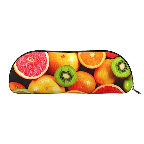 TOMPPY Frisches Obst Gedruckt Bleistift Fall Stehen Bis Bleistift Beutel Kleine Bleistift Halter Fall Schreibwaren Organizer Make-up Tasche Mit Reißverschluss Schließung, gold, Einheitsgröße, modisch von TOMPPY