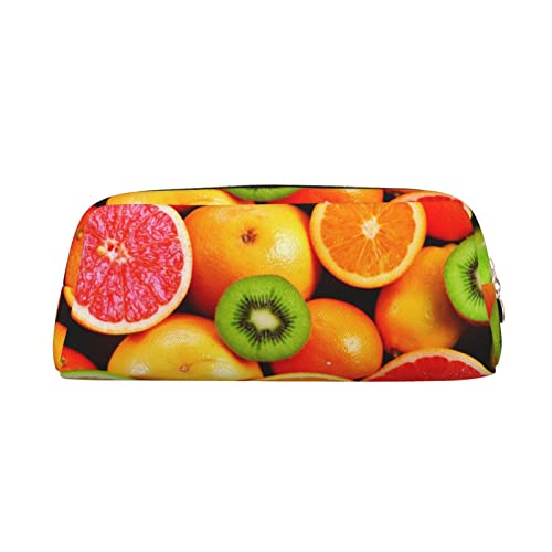 TOMPPY Frisches Obst Gedruckt Bleistift Fall Stehen Bis Bleistift Beutel Kleine Bleistift Halter Fall Schreibwaren Organizer Make-up Tasche mit Reißverschluss Schließung, gold, Einheitsgröße, von TOMPPY