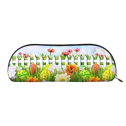 TOMPPY Frohe Ostern Frühling Gedruckt Bleistift Fall Stand Up Bleistift Beutel Kleine Bleistifthalter Fall Schreibwaren Organizer Make-up Tasche Mit Reißverschluss, gold, Einheitsgröße, modisch von TOMPPY