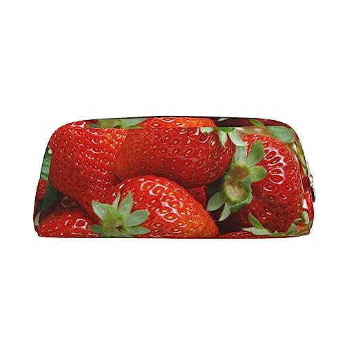 TOMPPY Fruit Strawberry Printed Pencil Case Stand Up Pencil Pouch Small Pencil Holder Case Stationery Organizer Makeup Bag With Zipper Closure, gold, Einheitsgröße, modisch von TOMPPY