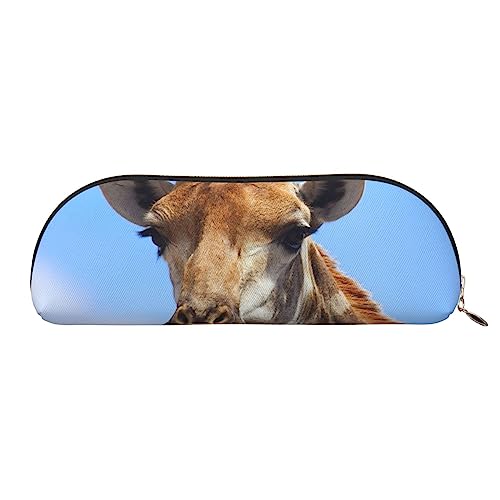 TOMPPY Giraffe Printed Pencil Case Stand Up Pencil Pouch Small Pencil Holder Case Stationery Organizer Makeup Bag with Zipper Closure, gold, Einheitsgröße, Make-up-Tasche von TOMPPY