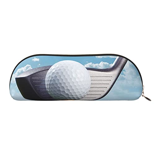 TOMPPY Golf Club Gedruckt Bleistift Fall Stand Up Bleistift Beutel Kleine Bleistifthalter Fall Schreibwaren Organizer Make-up Tasche Mit Reißverschluss, gold, Einheitsgröße, modisch von TOMPPY