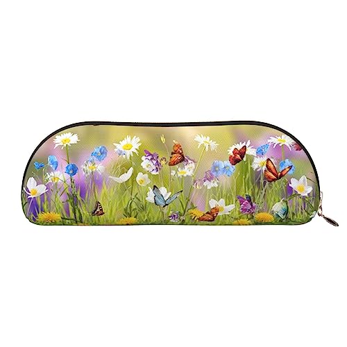 TOMPPY Group of Butterflies Printed Pencil Case Stand Up Pencil Pouch Small Pencil Holder Case Stationery Organizer Makeup Bag with Zipper Closure, gold, Einheitsgröße, Make-up-Tasche von TOMPPY