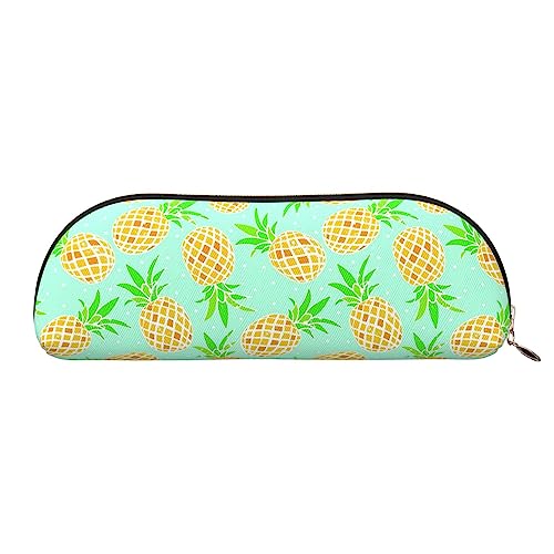 TOMPPY Grüne Ananas Gedruckt Bleistift Fall Stehen Bis Bleistift Beutel Kleine Bleistift Halter Fall Schreibwaren Organizer Make-up Tasche Mit Reißverschluss, gold, Einheitsgröße, modisch von TOMPPY