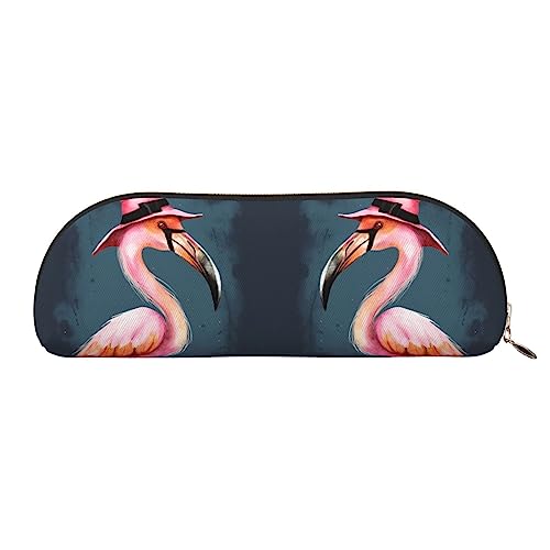 TOMPPY Halloween Flamingo Hexenhut Gedruckt Federmäppchen Stehen Bleistift Tasche Kleine Bleistifthalter Fall Schreibwaren Organizer Make-up Tasche mit Reißverschluss, gold, Einheitsgröße, von TOMPPY