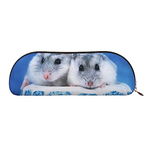 TOMPPY Hamster Gedruckt Bleistift Fall Stand Up Bleistift Beutel Kleine Bleistift Halter Fall Schreibwaren Organizer Make-up Tasche Mit Reißverschluss, gold, Einheitsgröße, modisch von TOMPPY